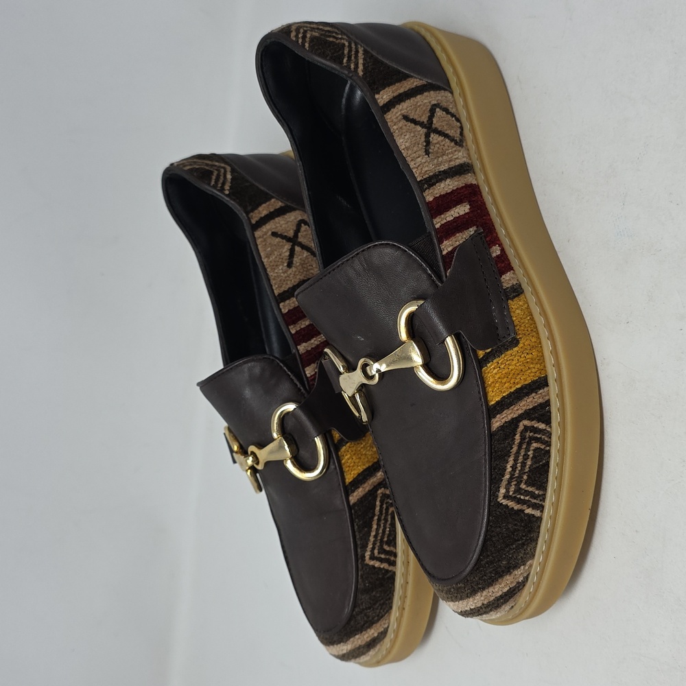 Giovanni Conti Stylish Men's Loafers Sneakers with Gold Accents Size 40